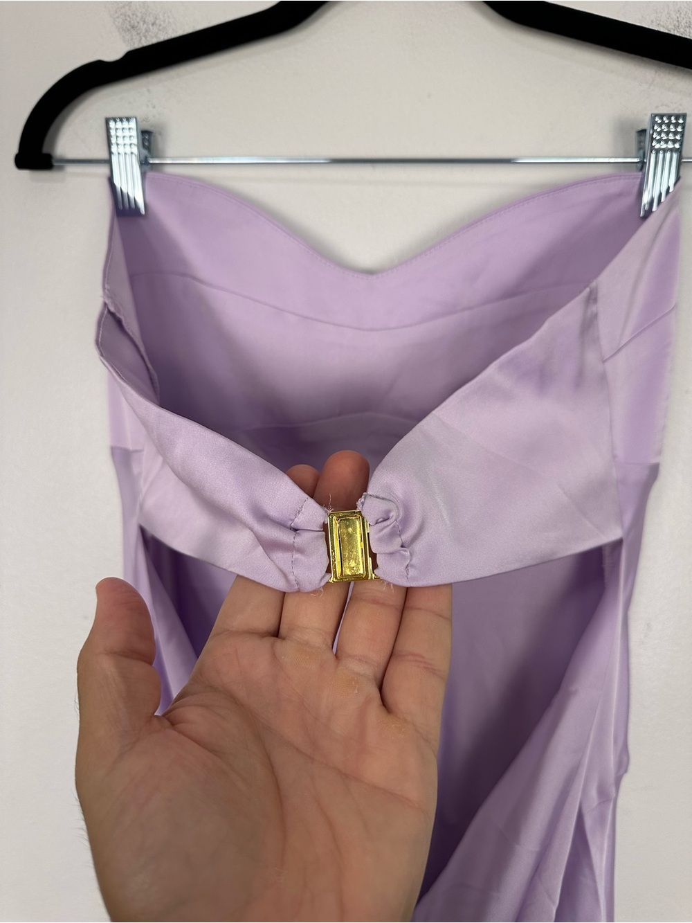 Hntr The Label Lilac Satin Strapless Hugo Gown Women’s Sz S NWT - Picture 6 of 9